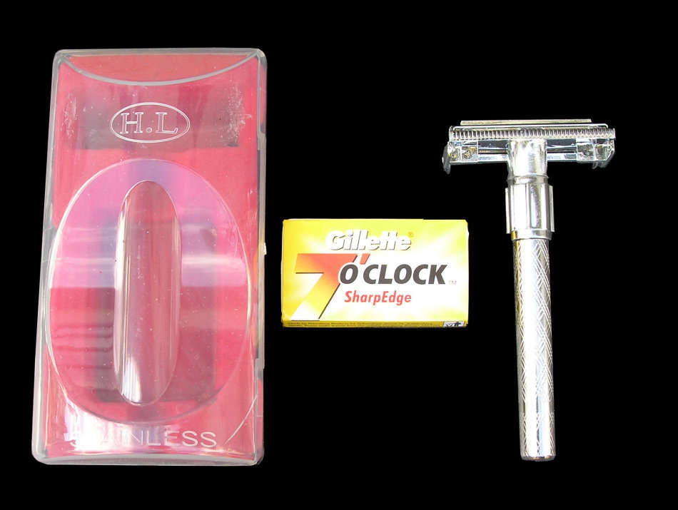 HL Chrome Plated Closed Comb Double Edge Butterfly Safety Razor