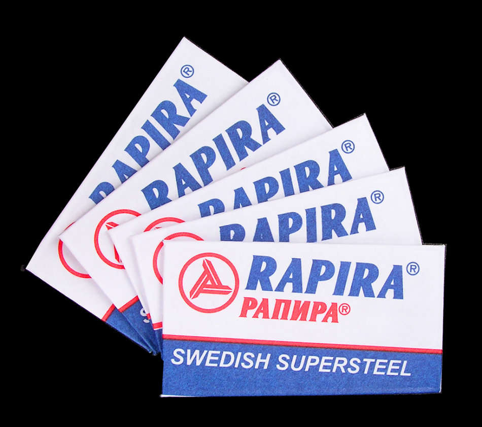 Rapira Swedish Super Steel DE Safety Razor Blades (5 blade tuck)
