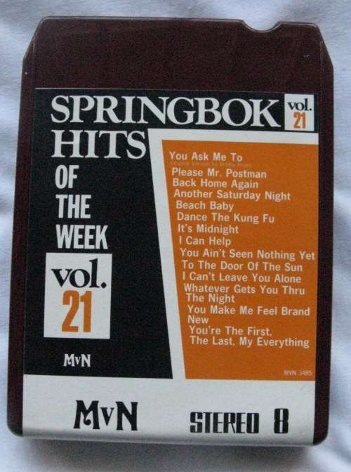 8 Track Cassette Tape Cartridge Springbok Hits of the week  vol 21( ymn 3485 )
