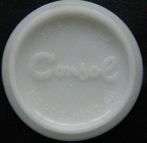 GLASS TOPS FOR CONSOL White JARS ; ORIGINAL CONSOL : 8cm DIAMETER : **BID PER PIECE**