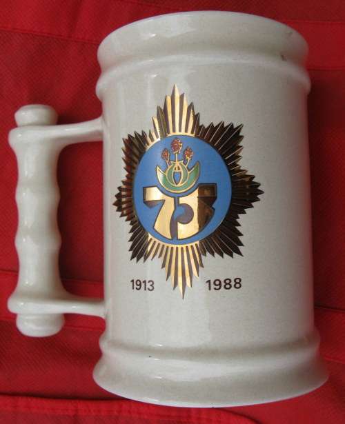 South African Police SAPS 75th Anniversary 1913-1988 Ceramic Beer Tankard
