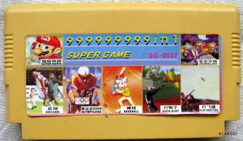 VINTAGE TV GAME CARTRIDGE : 999999999 IN 1 - SUPER GAME - SG0037 : **GAMES ARE NOT TESTED**