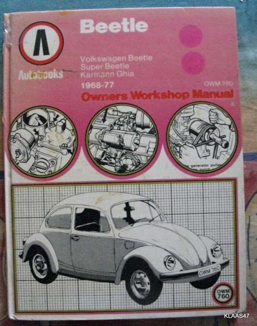 Autobooks Super Beetle Volkswagen  Karmann Ghia 1968 -77 Owners Workshop Manual  own760 rep1988