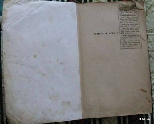 Ouma's Cookery Book BY Mrs. Roy Hendrie paperback