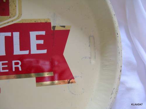 ROUND TRAY : CASTLE LAGER : 30.5cm DIAMETER : **NOTE MARKS, SCRATCHES, ETC**