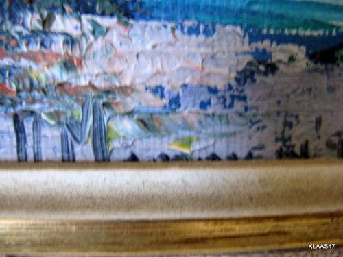 FISHERMANS COTTAGES : H. MOMMEN : OIL PAINTED ON BOARD