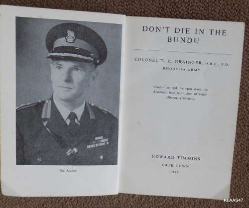 DON'T die in the Bundu - Col. D.H. Grainger SMALL PAPERBACK