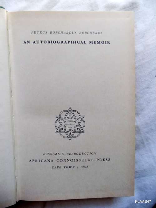 Petrus Borchardus Borcherds: An Autobiographical Memoir - Hardcover 1963