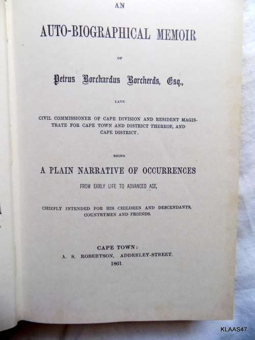 Petrus Borchardus Borcherds: An Autobiographical Memoir - Hardcover 1963