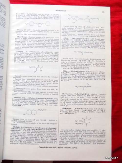 THE MERCK INDEX - EIGHTH EDITION - AN ENCYCLOPEDIA OF CHEMICALS AND DRUGS (1968)