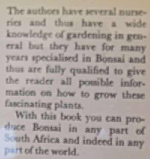 The South African Bonsai book by Doug Hall & Don Black  1983 hardcover