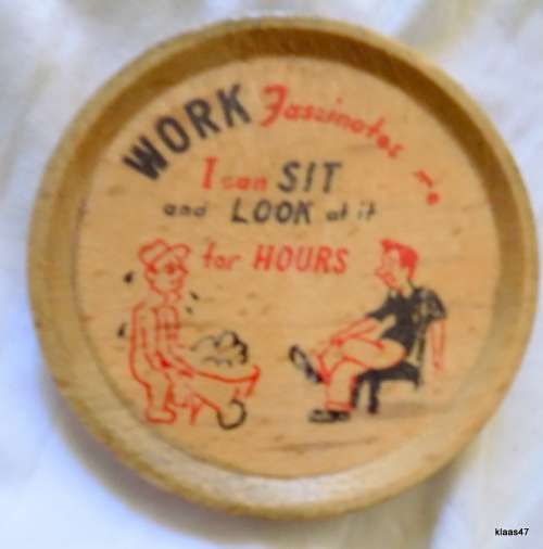 SILENCE - GENIUS AT WORK : Vintage Wooden Tray and Coasters : Tray 30.5 x 21cm : 6 Coasters