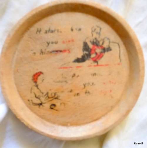 SILENCE - GENIUS AT WORK : Vintage Wooden Tray and Coasters : Tray 30.5 x 21cm : 6 Coasters