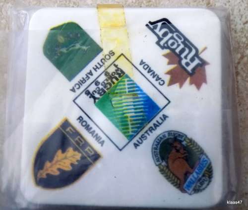 4 COASTERS - RUGBY WORLD CUP 1995 - 8.7cm SQUARE