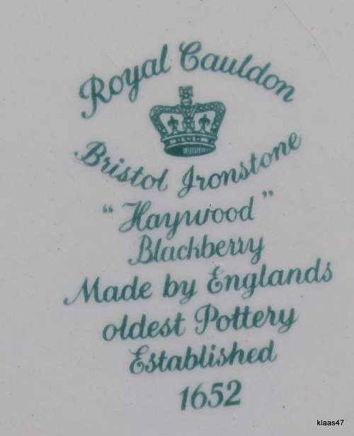 Cake Plate : Royal Cauldon - Bristol Ironstone - Kaywood - Blackberry - Made in England