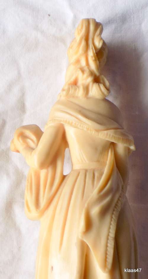 Victorian Lady - Signed A Santini - 31cm high on a 10.7x11 stand (PLEASE NOTE HER NOSE IS DAMAGED)