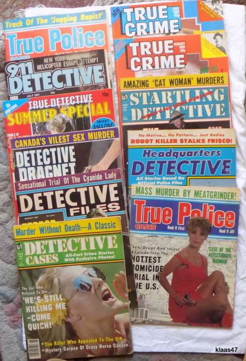 11 Magazines 1981 - Detective / True Crime / True Police  etc