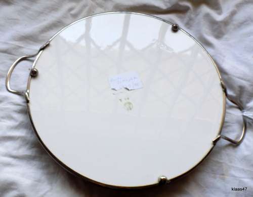 1940`s Germany Ceramic Cake Plate with metal rim