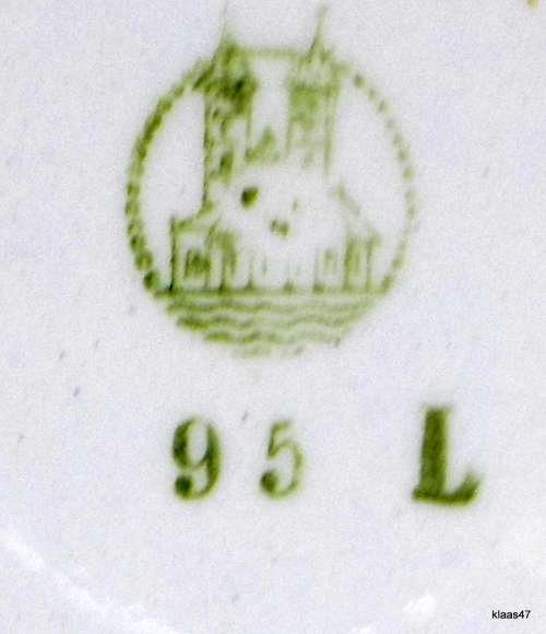 1940`s Germany Ceramic Cake Plate with metal rim