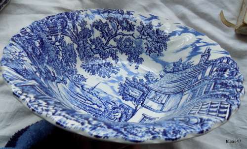 Blue and White - MYOTT - THE HUNTER - Serving Bowl - 21.5cm Diameter 6cm Deep