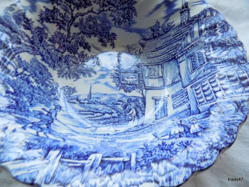 Blue and White - MYOTT - THE HUNTER - Serving Bowl - 21.5cm Diameter 6cm Deep