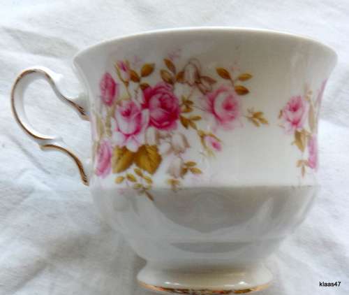 Cup - Queen Anne - Rose Garden - Fine Bone China  - England