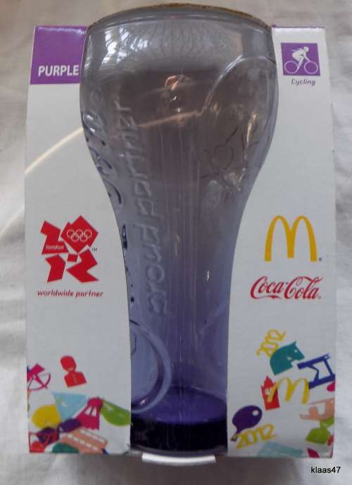 Coca-Cola Purple Contour Glass  London 2012 Olympic Games Cycling