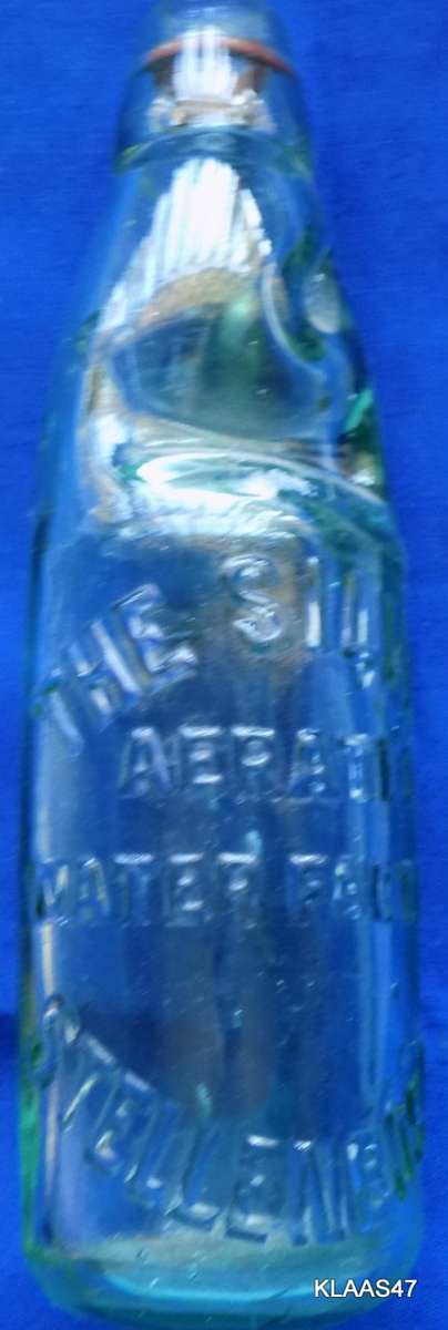 CODD BOTTLE - THE SILVER AERATED WATER FACTORY - STELLENBOSCH - 22.8cm High