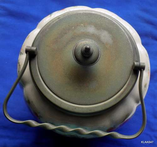 BISCUIT BARREL - W WOOD & CO - EPNS - HANDLE & LID WORN OFF