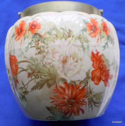 BISCUIT BARREL - W WOOD & CO - EPNS - HANDLE & LID WORN OFF