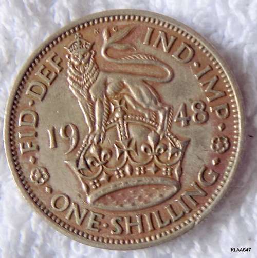 1948 KING GEORGE VI SCOTTISH ONE SHILLING COIN 72ND BIRTHDAY / ANNIVERSARY