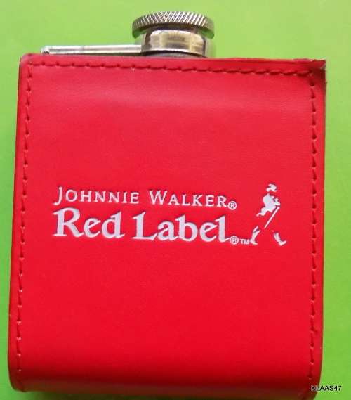 JOHNNIE WALKER - RED LABEL - COVERED HIP FLASK