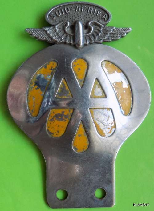 AA Car Badge Afrikaans Version (a lot of the yellow paint has worn off)