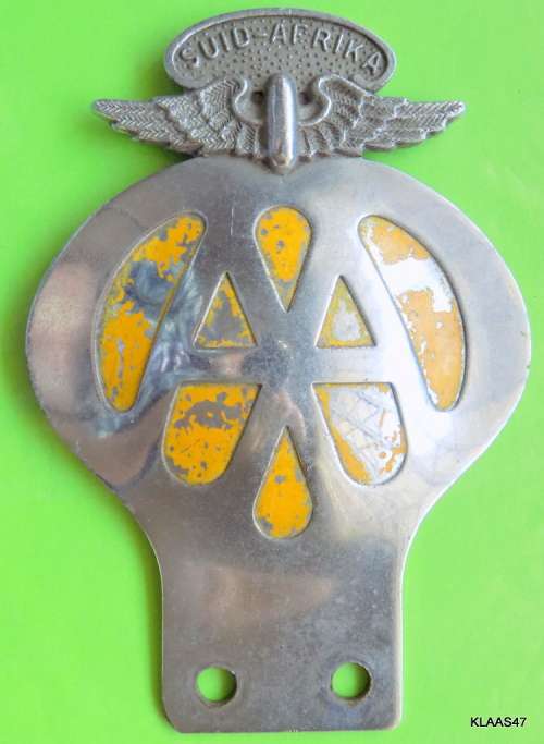 AA Car Badge Afrikaans Version (a lot of the yellow paint has worn off)