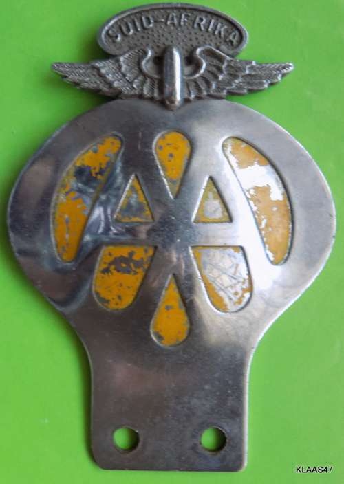 AA Car Badge Afrikaans Version (a lot of the yellow paint has worn off)