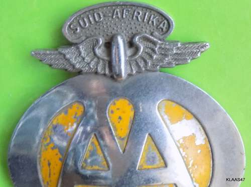AA Car Badge Afrikaans Version (a lot of the yellow paint has worn off)