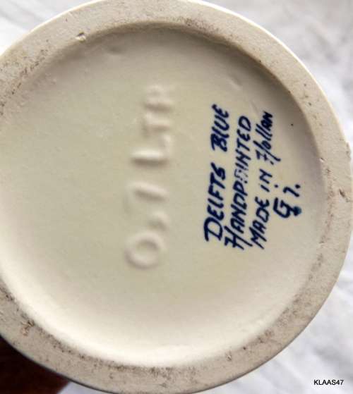 Delfts Blue and White Hand Painted Porcelain Bottle Made in Holland