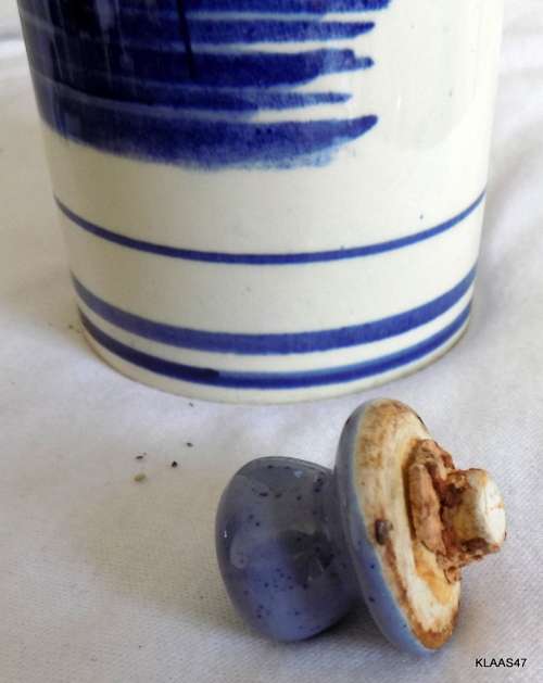 Delfts Blue and White Hand Painted Porcelain Bottle Made in Holland