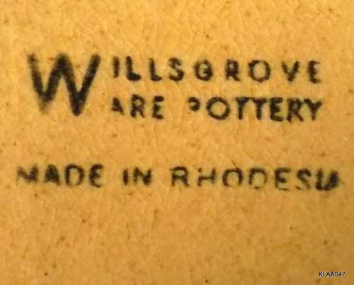 RHODESIA - WILLISGROVE POTTERY - COFFEE SET - POT, MILK JUG, SUGAR BOWL, 5 DUOS