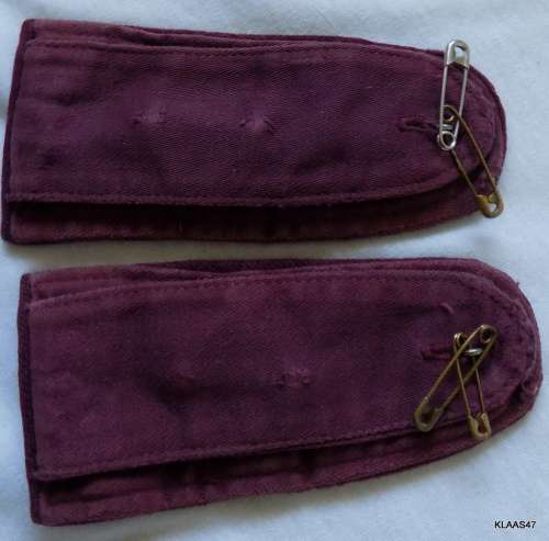 Vintage - SA Nursing Council - Epaulettes (Pair) - With original white buttons - Blue enamel Badges