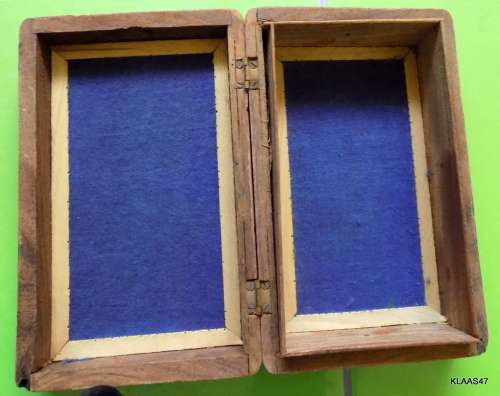 Carved Wooded Trinket Box - Bone Inlay -  - from India