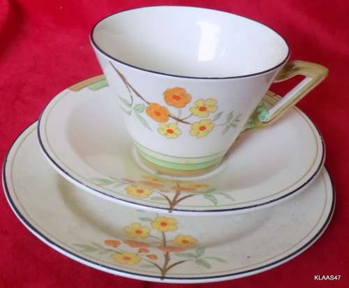 VINTAGE - Burleigh Ware - B&L. Ltd - Made in England - ART DECO - Trio