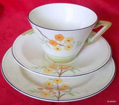 VINTAGE - Burleigh Ware - B&L. Ltd - Made in England - ART DECO - Trio