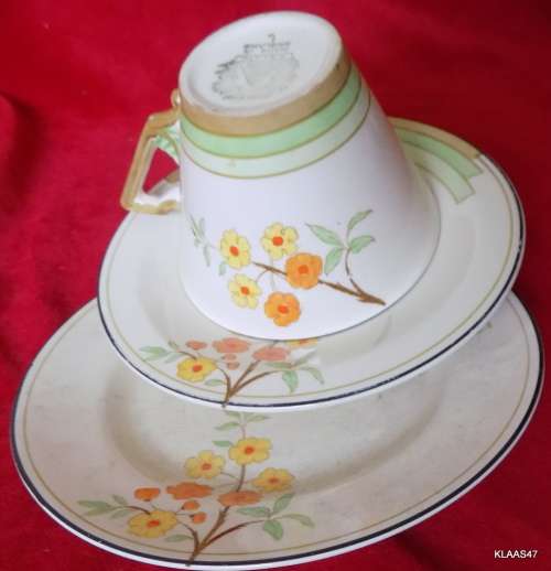 VINTAGE - Burleigh Ware - B&L. Ltd - Made in England - ART DECO - Trio