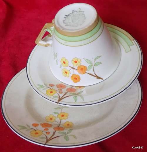 VINTAGE - Burleigh Ware - B&L. Ltd - Made in England - ART DECO - Trio