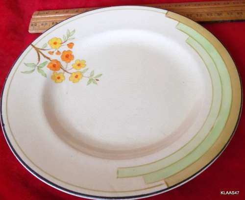 VINTAGE - Burleigh Ware  - B&L. Ltd - Made in England - ART DECO - 25cm Soup Plate