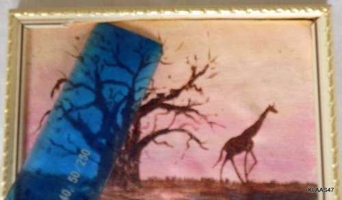 SMALL PAINTING : GIRAFFE : SIGNED JOSE :