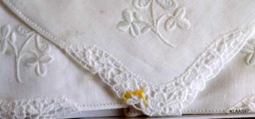 6 Irish Linen White Ladies Handkerchiefs (In original box)