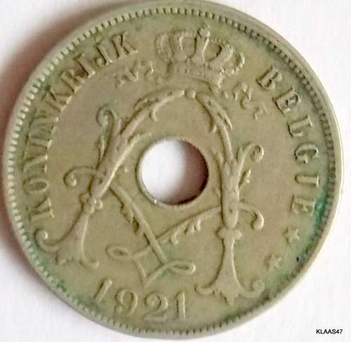 KONINKRIJK BELGIE  25 CEN  1921