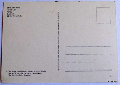 Tired Out Printed Sepia Postcard Photo Men and Horses Horace W Nicholls 1899